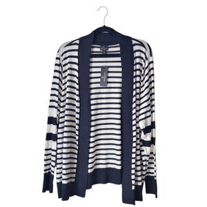 Worthington Striped Open Front Cardigan